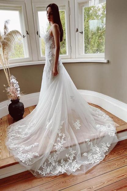 Schöne Hochzeitskleider Meerjungfrau | Brautkleider mit Spitze