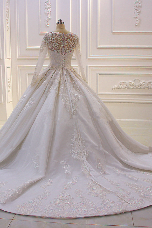 Standesamt Hochzeitskleid Lange Ärmel | Brautkleider Prinzessin-Misshow.de
