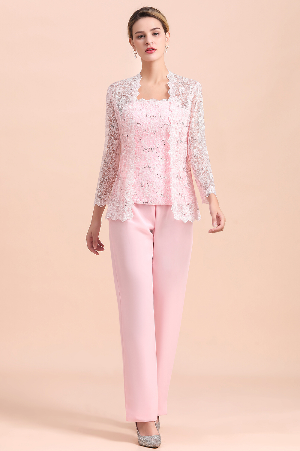 Rosa Brautmutterkleider Mit Bolero | Jumpsuit Brautmutterkleid Günstig-Misshow.de