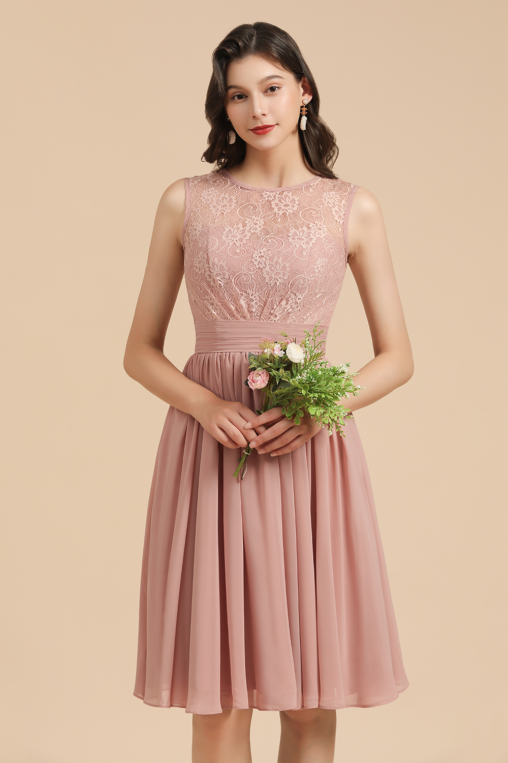Brautjungfernkleider Altrosa | Brautjungfernkleid Kurz Günstig