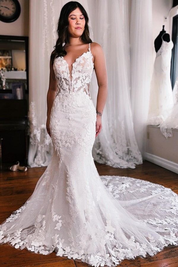 Vintage Brautkleider Meerjungfrau Stil | Hochzeitskleider Spitze
