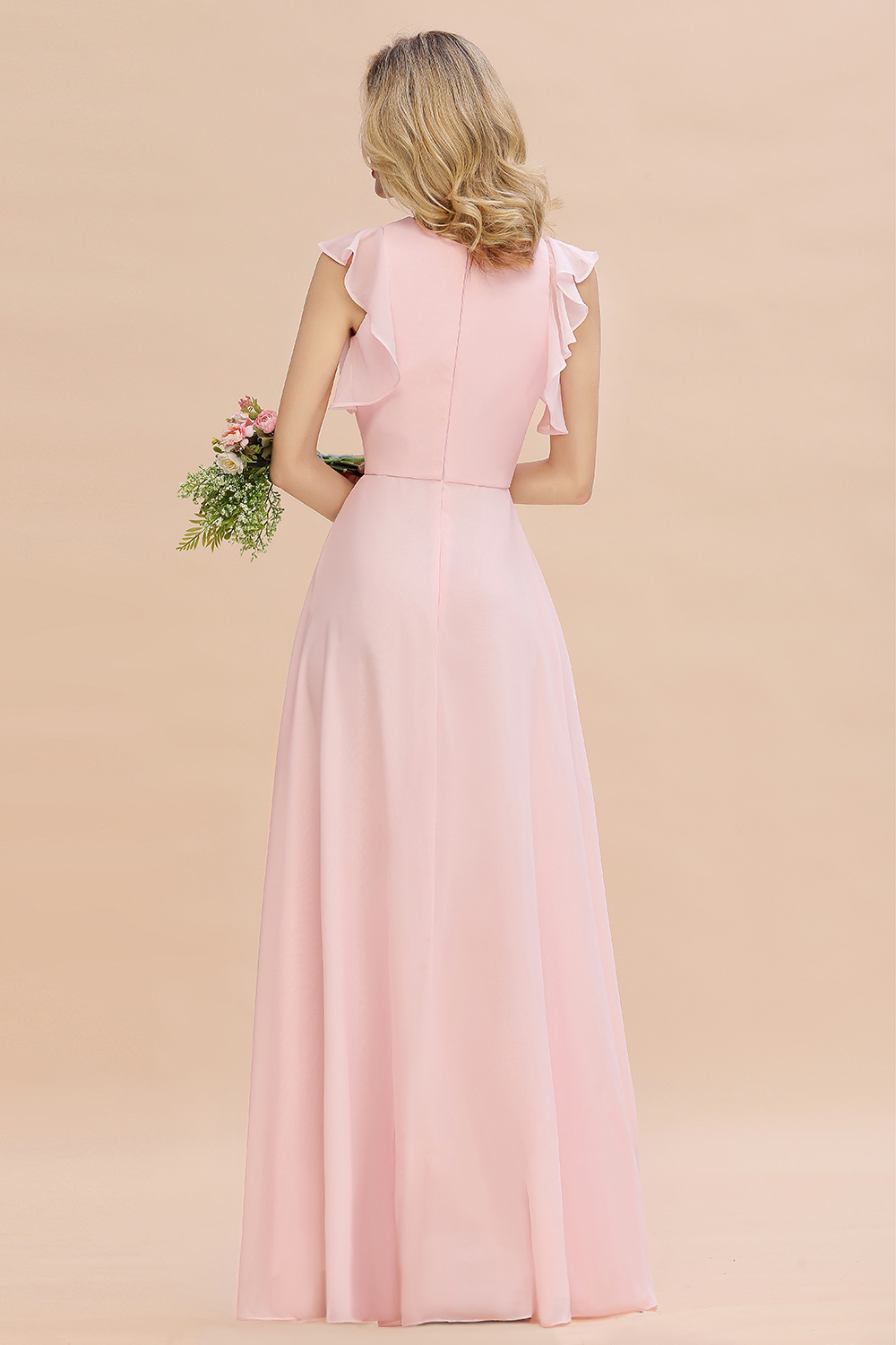 Rosa Bruatjungfernkleider Chiffon | Kleider Brautjungfer Günstig-Misshow.de