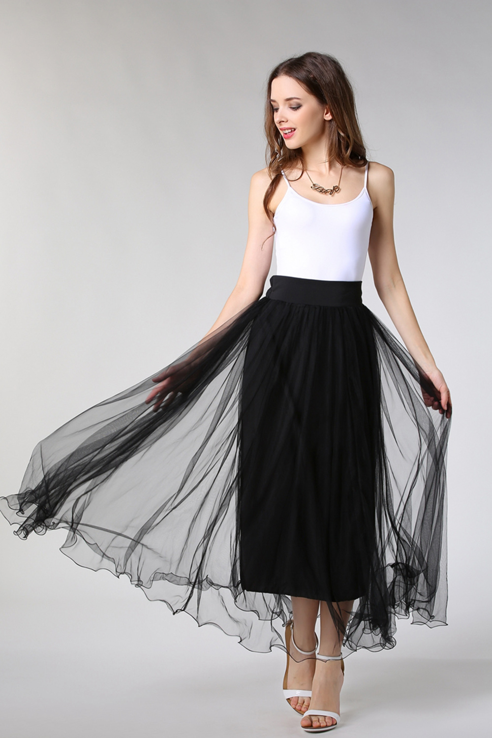 Schlechte A-Linie Petticoats lang | Prinzessin Petticoats aus weiches Netz-Misshow.de
