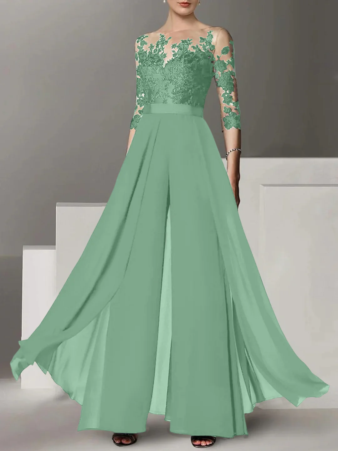 Elegante Brautmutter Hosenanzug | Brautmutterkleider Lang Mit Ärmel