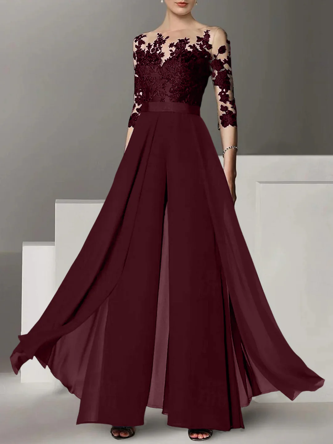 Elegante Brautmutter Hosenanzug | Brautmutterkleider Lang Mit Ärmel