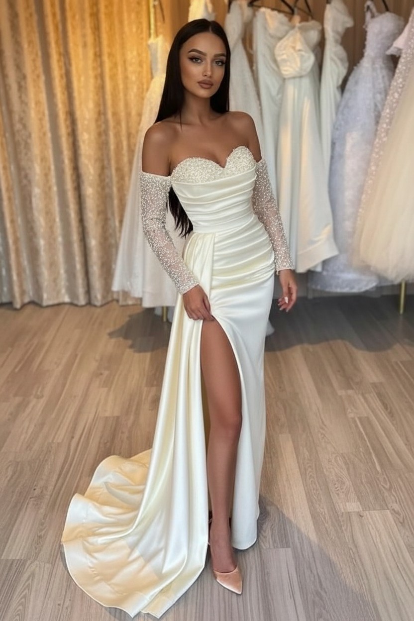 Schwarzes Abendkleid Lang Günstig | Abiballkleider mit Ärmel