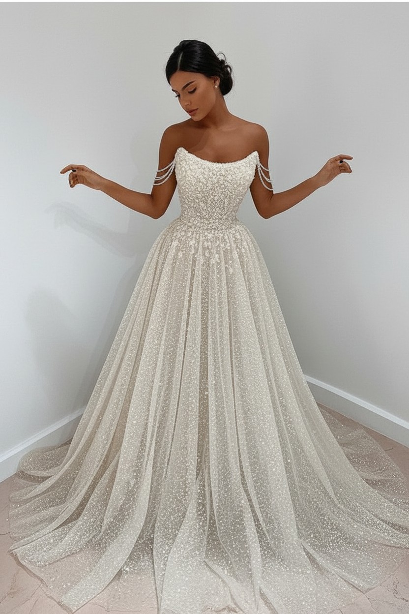 Elegante Abendkleider Lang Glitzer | Abiballkleider Lang Blau