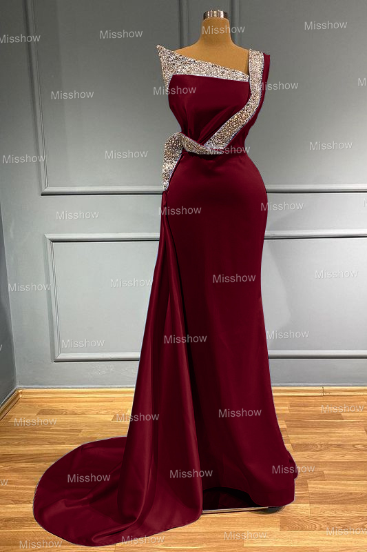 Elegante Abendkleider Lang Blau | Abiballkleider mit Glitzer