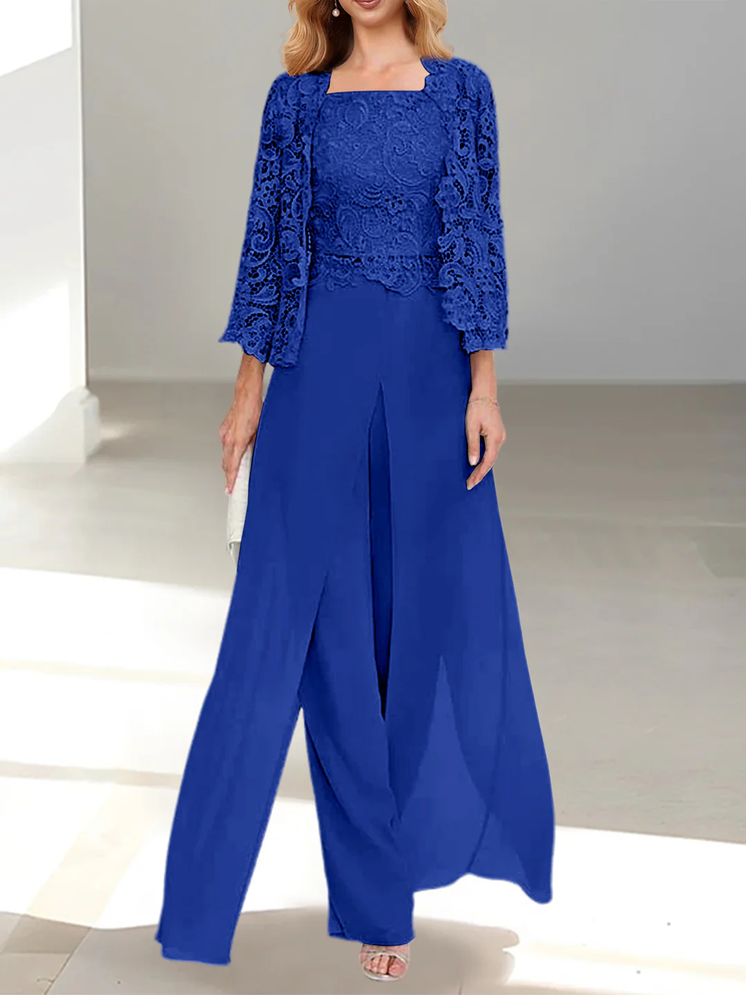 Silber Brautmutterkleid mit Jacket | 3 Teilen Mutterkleider