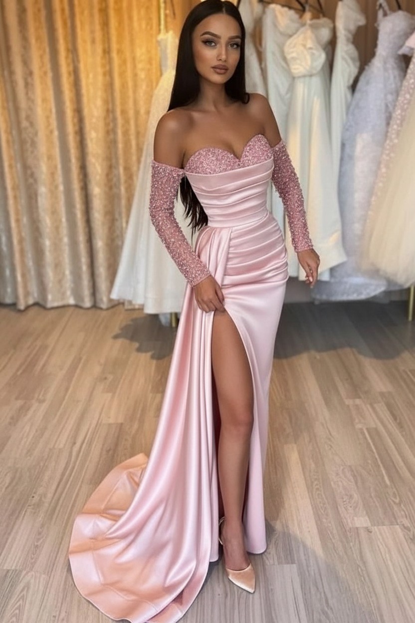 Schwarzes Abendkleid Lang Günstig | Abiballkleider mit Ärmel