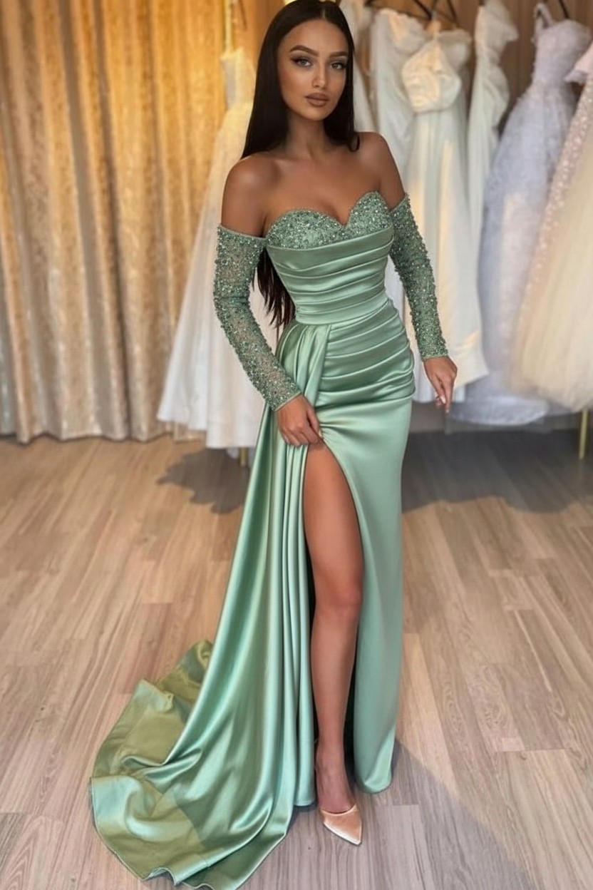 Schwarzes Abendkleid Lang Günstig | Abiballkleider mit Ärmel