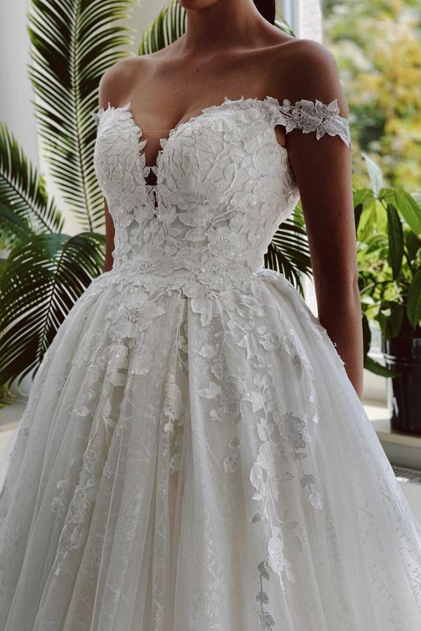 Elegante Hochzeitskleid A linie Spitze | Brautkleid Online Kaufen