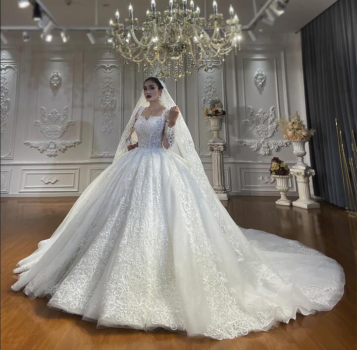 Luxus Hochzeitskleider Spitze | Prinzessin Brautkleider mit Ärmel