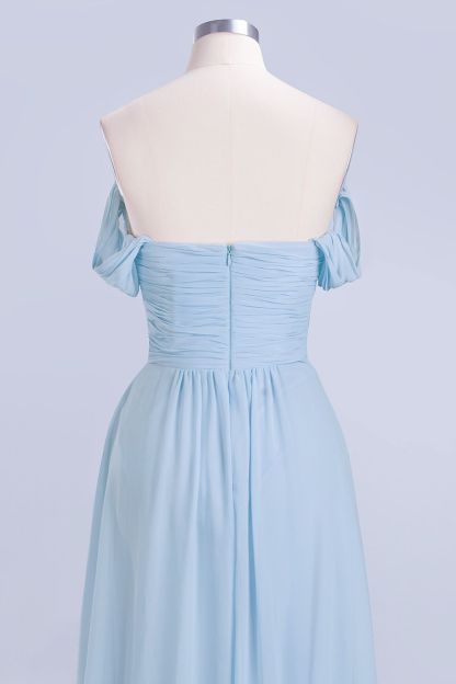 Abendkleider Lang Blau | Brautjungfernkleider Chiffon Günstig