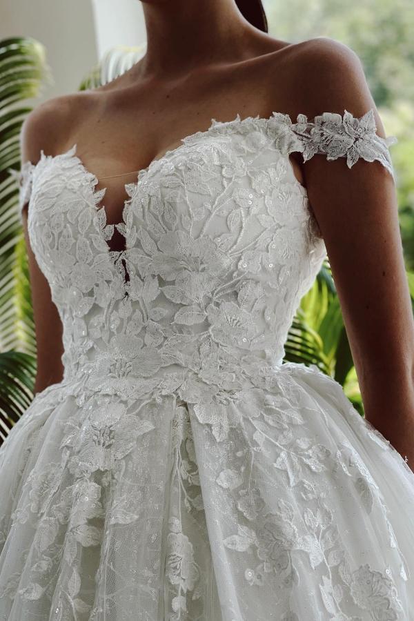 Elegante Hochzeitskleid A linie Spitze | Brautkleid Online Kaufen