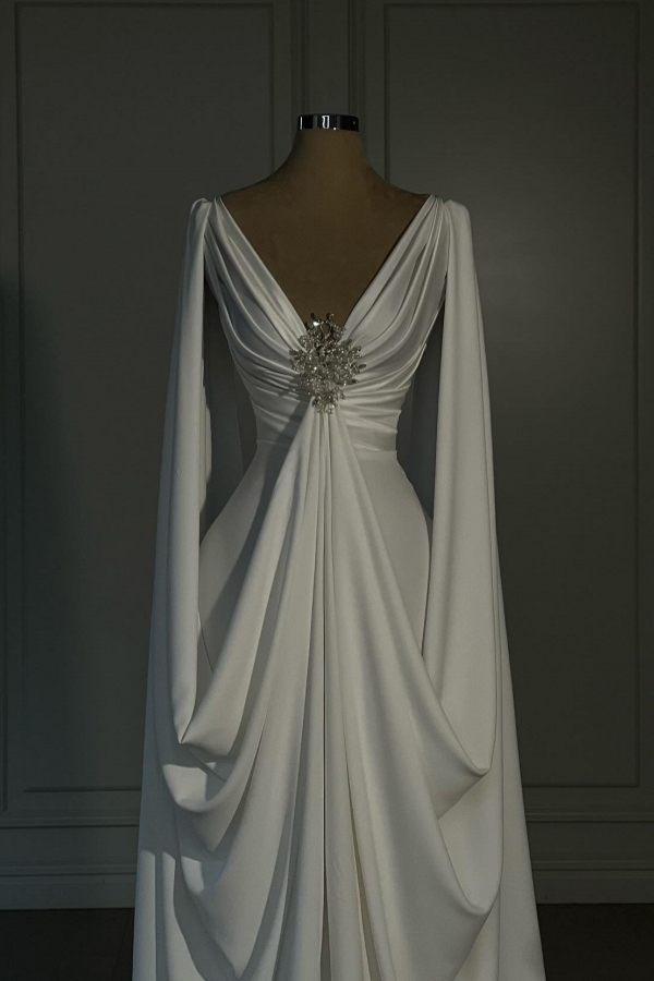 Elegante Abendkleider Lang Weiß | Abiballkleider Günstig online-Misshow.de