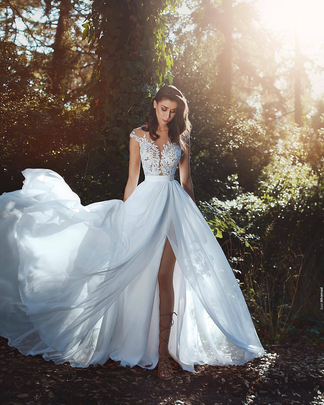 Bodenlange Summer Hochzeitskleider Günstig Online | Elegante Brautkleider Mit Spitze Chiffon