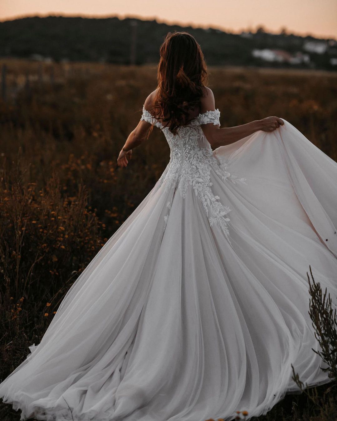 Elegante Brautkleider A Linie Spitze | Hochzeitskleider Boho