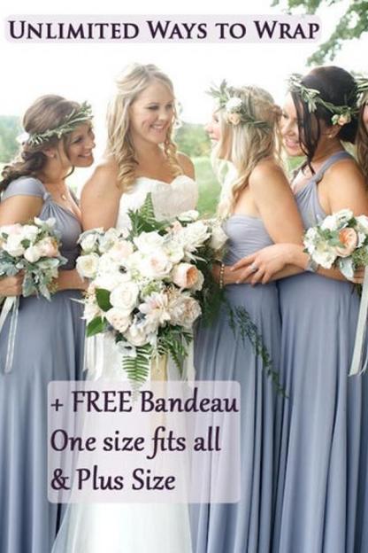 Wandelbare Brautjungfernkleider Lang | Brautjungfernkleid Blau Günstig