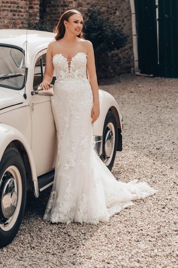Modern Hochzeitskleider Günstig | Brautkleider Meerjungfrau Spitze-Misshow.de