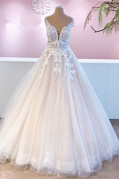 Designer Hochzeitskleider A Linie | Brautkleider mit Spitze