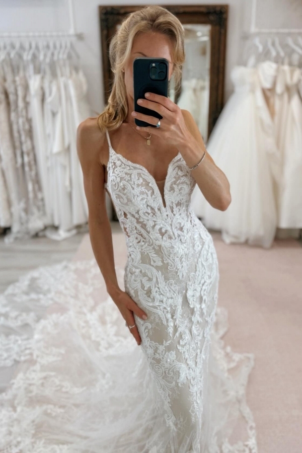 Elegante Hochzeitskleider Meerjungfrau | Brautkleider Rückenfrei
