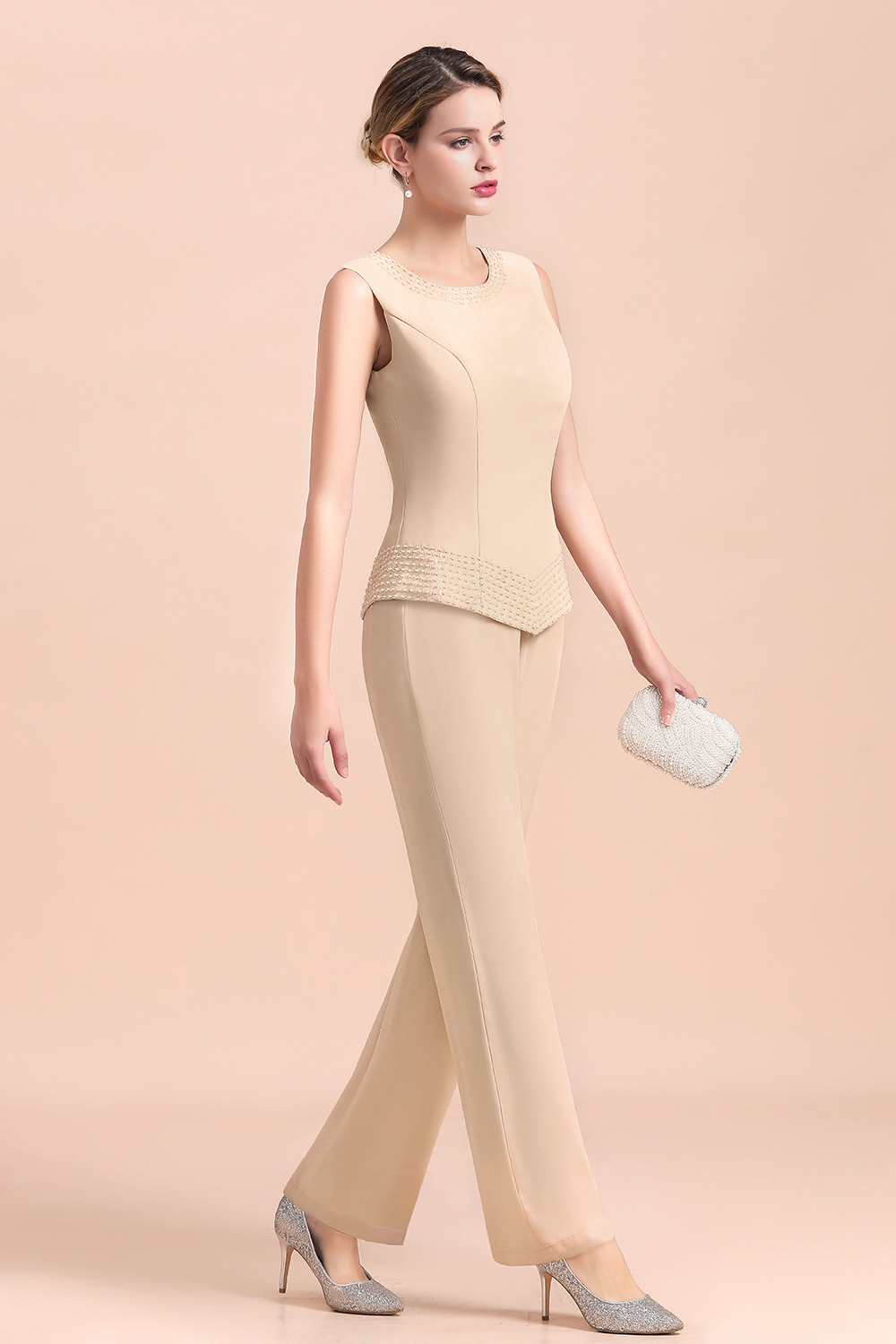 Champagne Brautmutterkleider Mit Jacket | Jumpsuit Brautmutterkleid