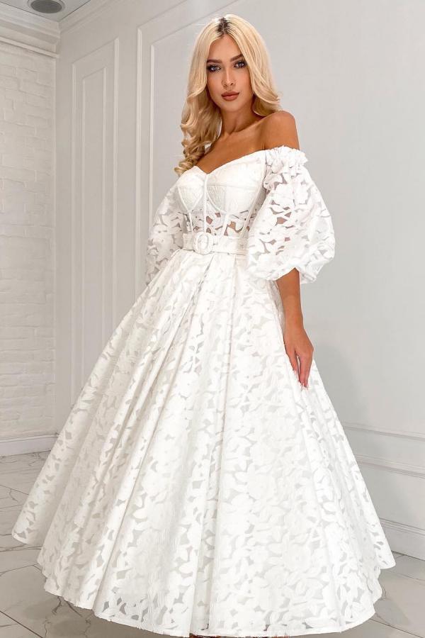 Elegante Brautkleider Kurz | Hochzeitskleider A Linie Spitze