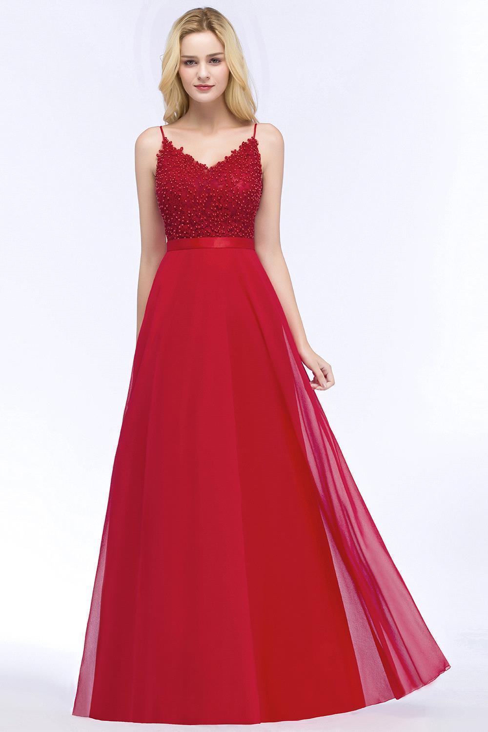 Elegante Abendkleider Lang Rot | Abendmoden Online