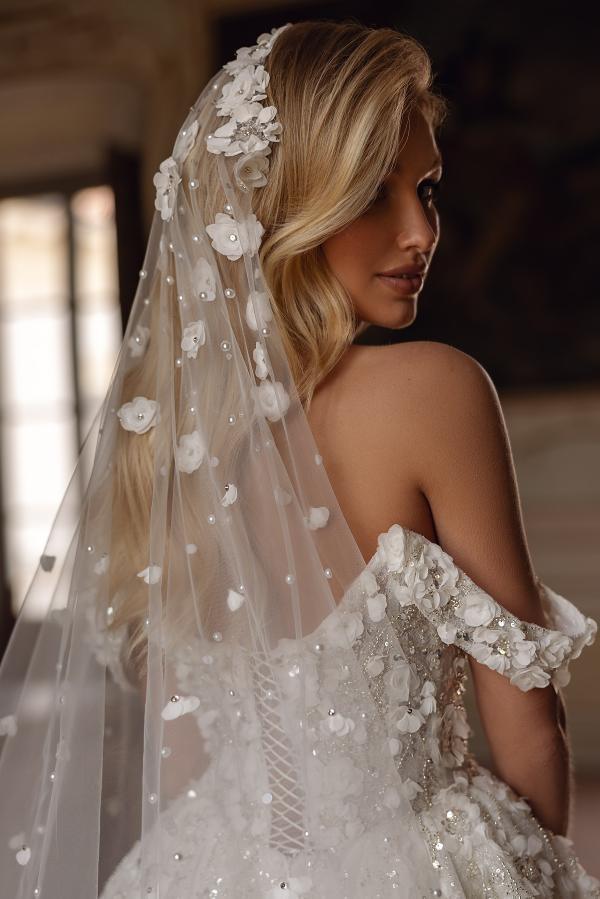 Moderne Hochzeitskleid mit Glitzer | Brautkleid A-Linie mit Spitze