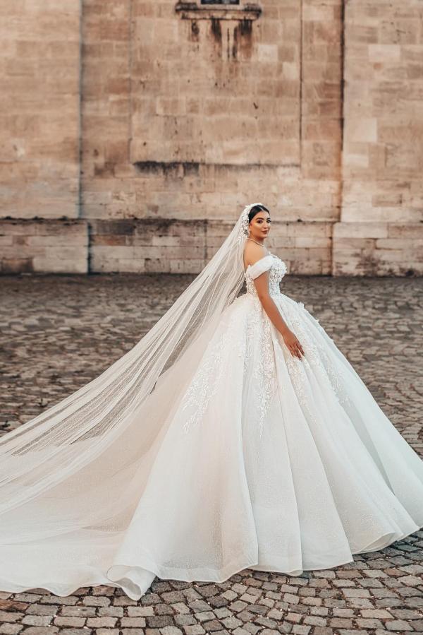 Neue Hochzeitskleider mit Spitze | Brautkleider A Linie Glitzer