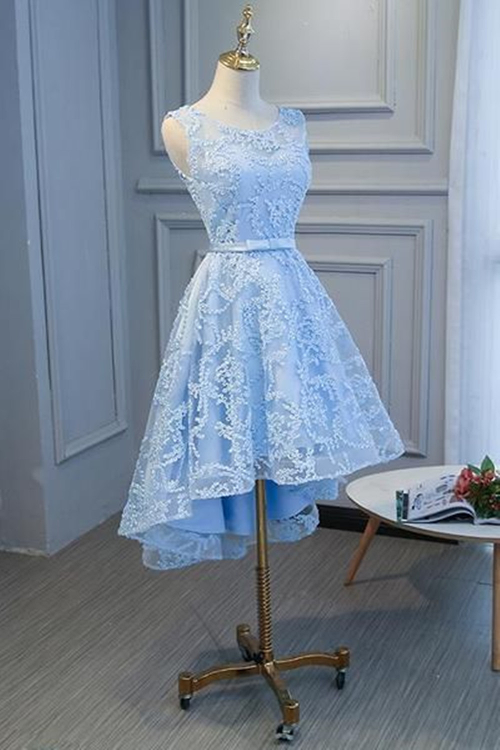Schöne Cocktailkleider Kurz | Blaue Abendkleider Spitze-Misshow.de