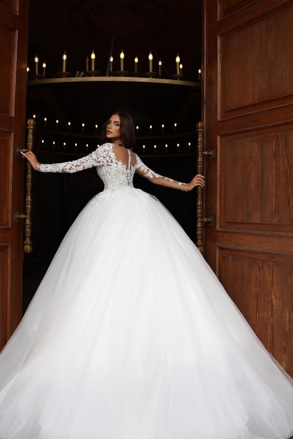 Prinzessin Hochzeitskleider mit Ärmel | Brautkleider Spitze-Misshow.de