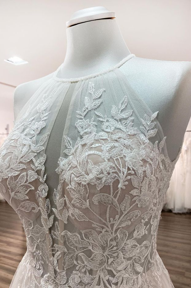 Brautkleider A linie Cream | Hochzeitskleider mit Spitze