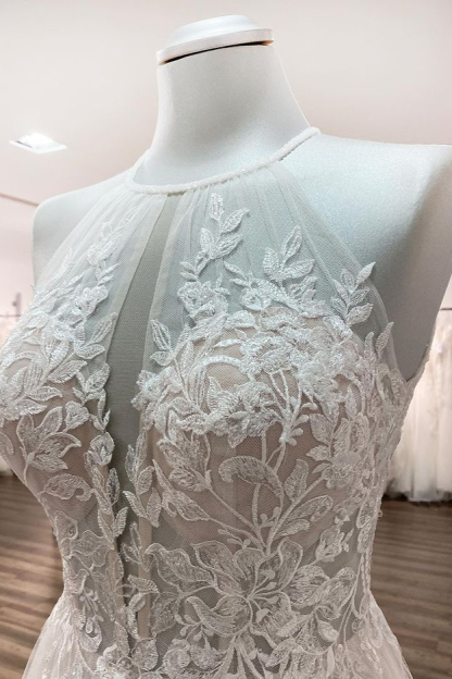 Brautkleider A linie Cream | Hochzeitskleider mit Spitze