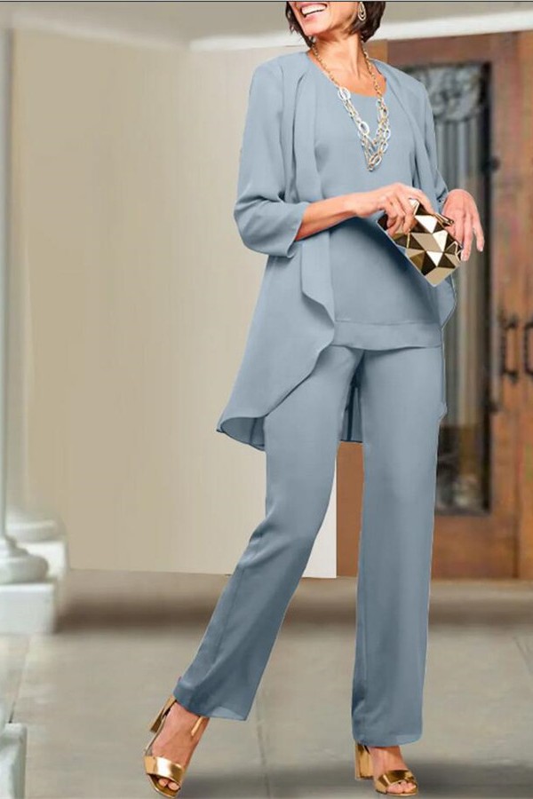 3 Teilen Brautmutterkleider könig Blau | Brautmutterkleid mit Jacket-Misshow.de