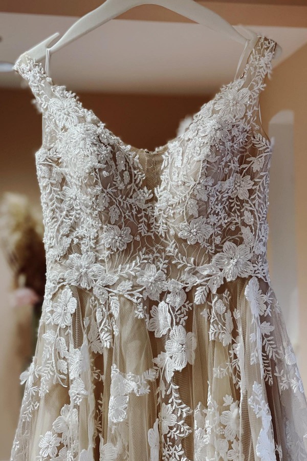 Elegante Hochzeitskleider Günstig | Brautkleider A Linie Spitze-Misshow.de