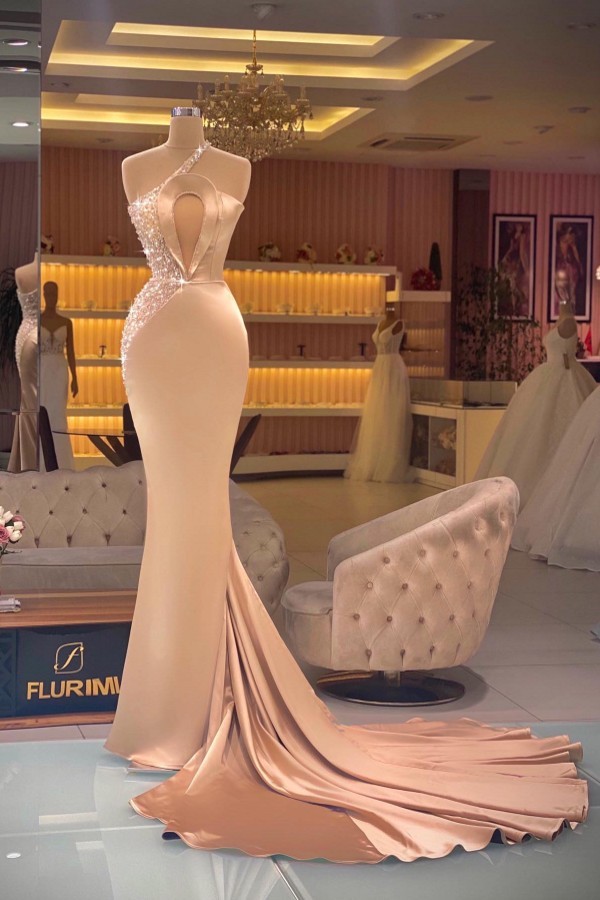 Champagne Abendkleider Lang | Abiballkleider mit Glitzer