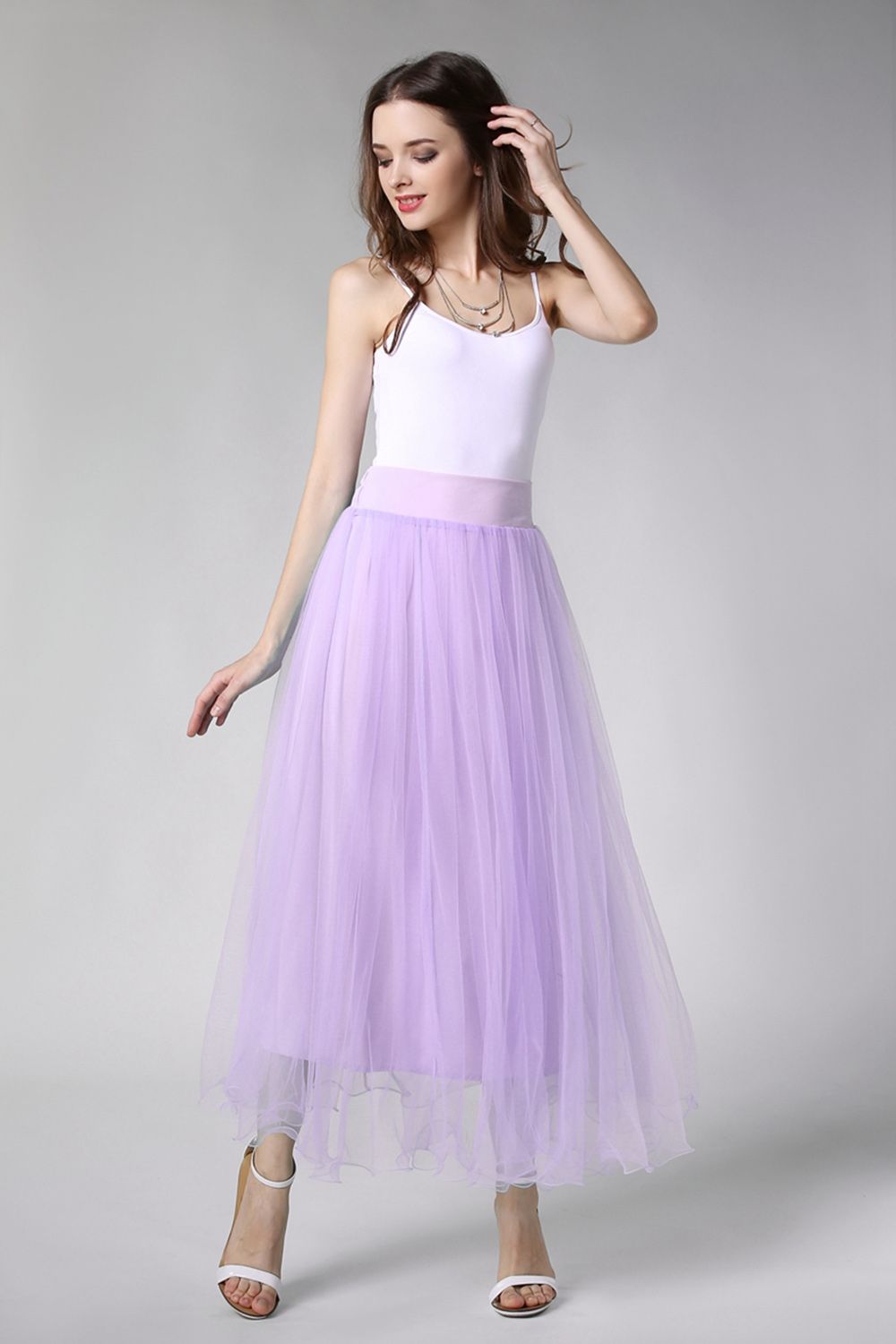 Schlechte A-Linie Petticoats lang | Prinzessin Petticoats aus weiches Netz-Misshow.de