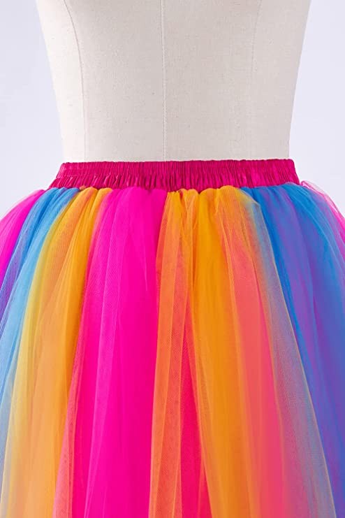 Bunte Knielang Tüll Tuturock | Petticoats günstig online-Misshow.de