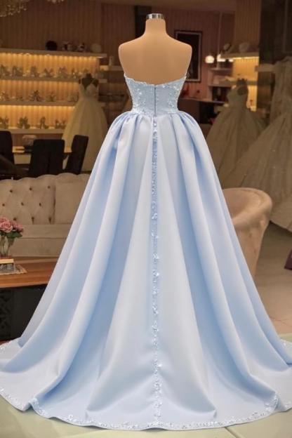 Schöne Abendkleider Heller Blau | Abiballkleider Mit Glitzer