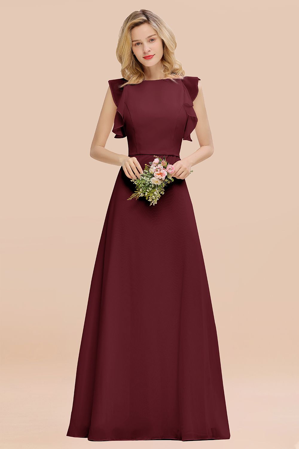 Rosa Bruatjungfernkleider Chiffon | Kleider Brautjungfer Günstig-Misshow.de