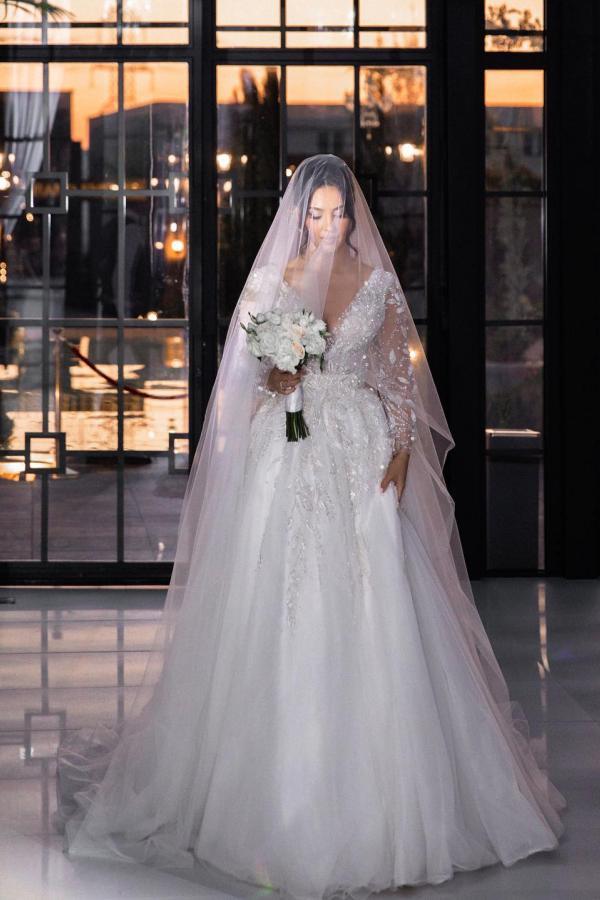 Modern Hochzeitskleider mit Ärmel | Brautkleider A Linie Spitze
