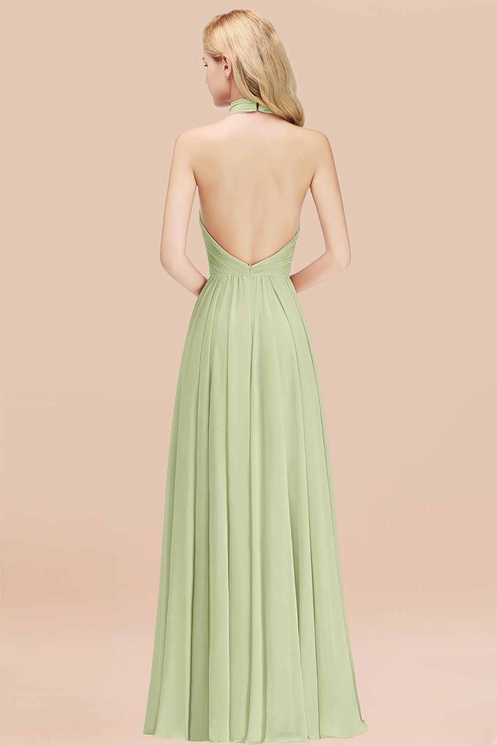 Modern Rosa Long Chiffon Brautjungfernkleider Etuikleid Kleider für Brautjunfern