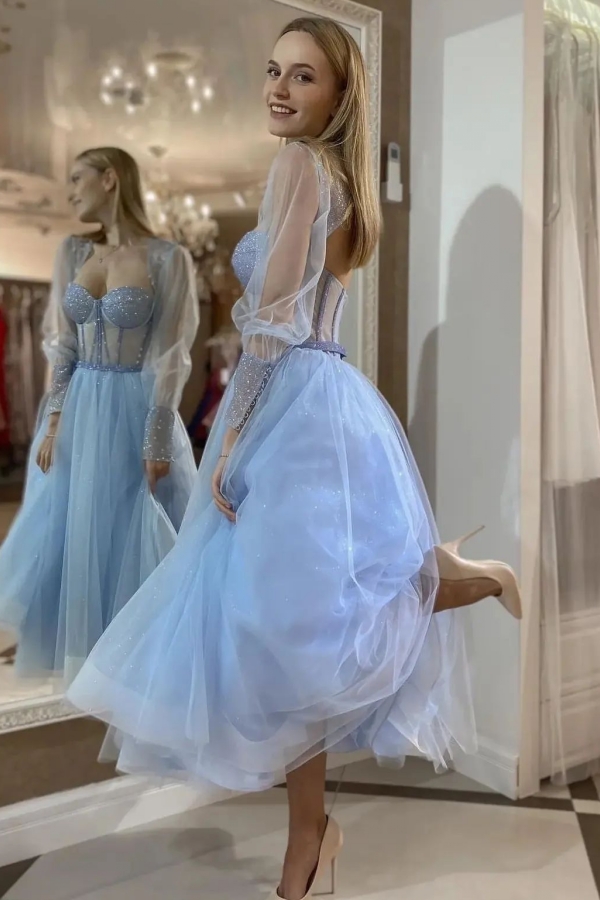 Ballkleid Blau | Abiballkleider Kurz Günstig-Misshow.de