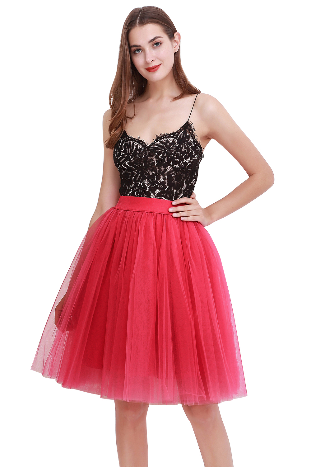 kniehoch tutu Petticoats A-LInie | Hochzeits Petticoats aus weiches Netz-Misshow.de