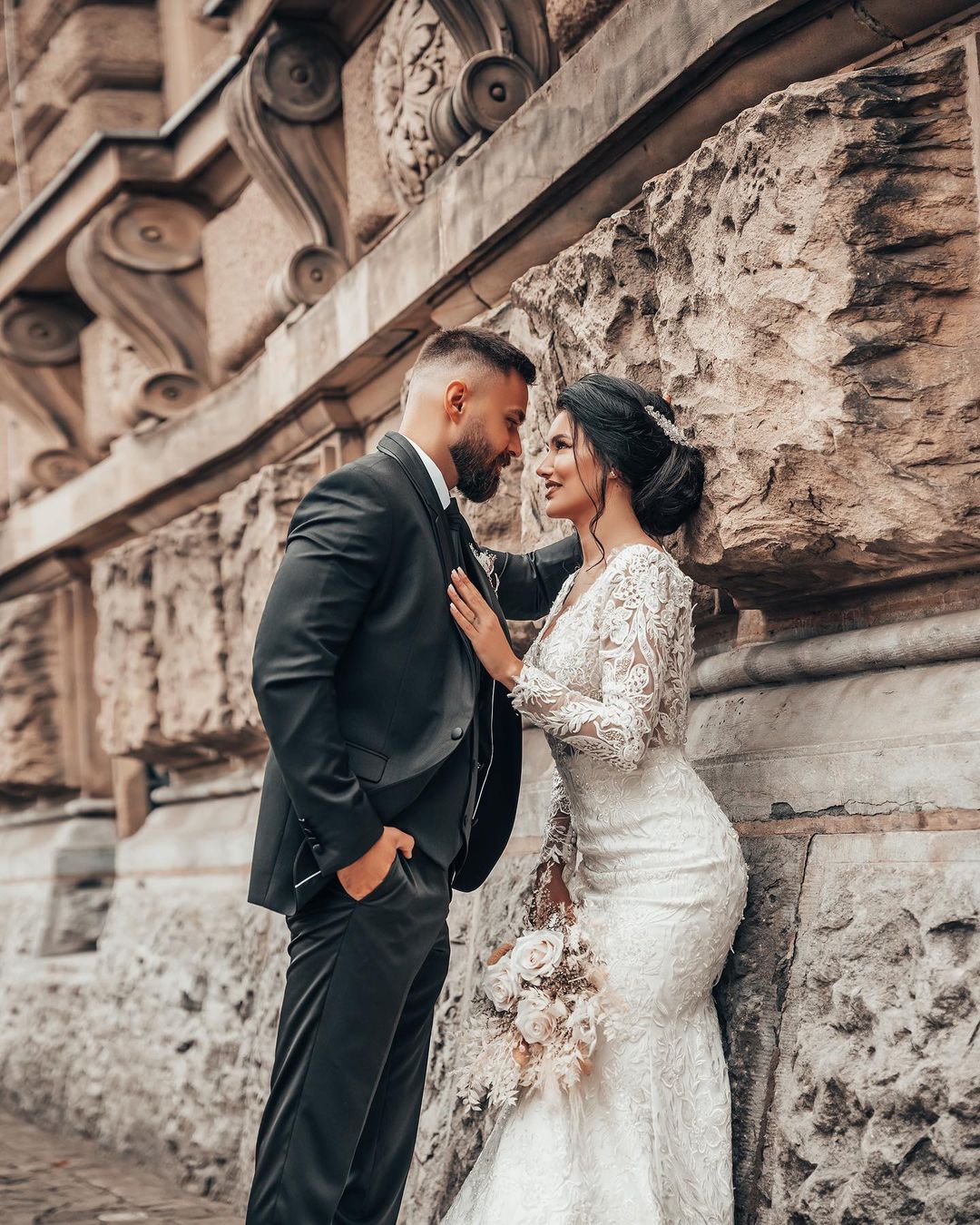 Elegante Brautkleider meerjungfrau Spitze | Hochzeitskleider mit Ärmel-Misshow.de