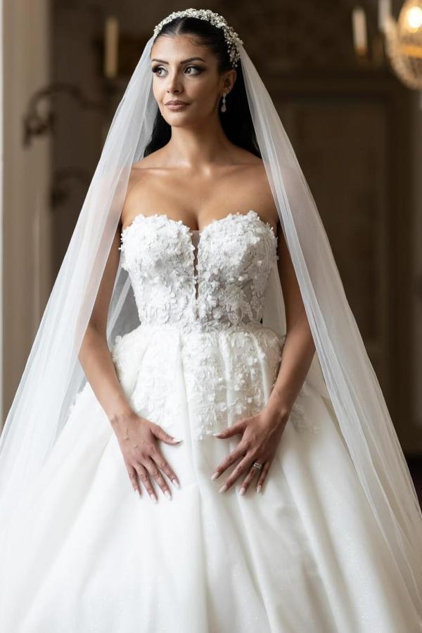 Elegante Brautkleider A Linie | Hochzeitskleider mit Spitze-Misshow.de