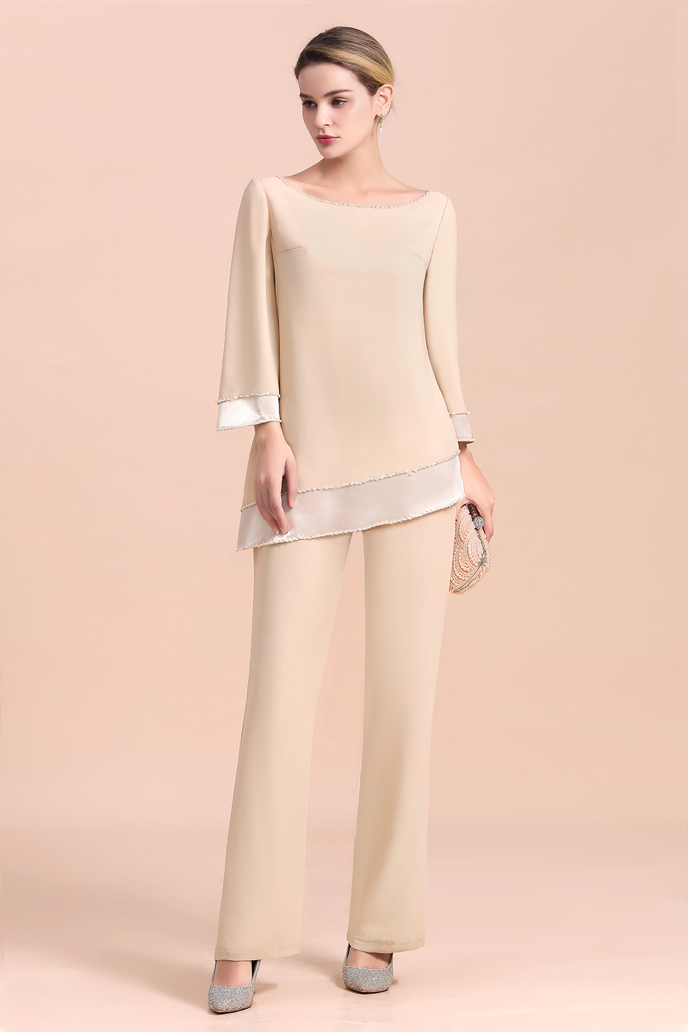2 Teilige Brautmutterkleider | Brautmutterhosen Chiffon Günstig