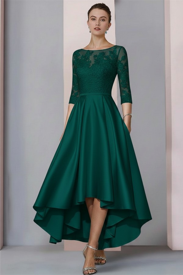 Schwarzes Brautmutterkleid Kurz | Brautmutterkleider mit Ärmel
